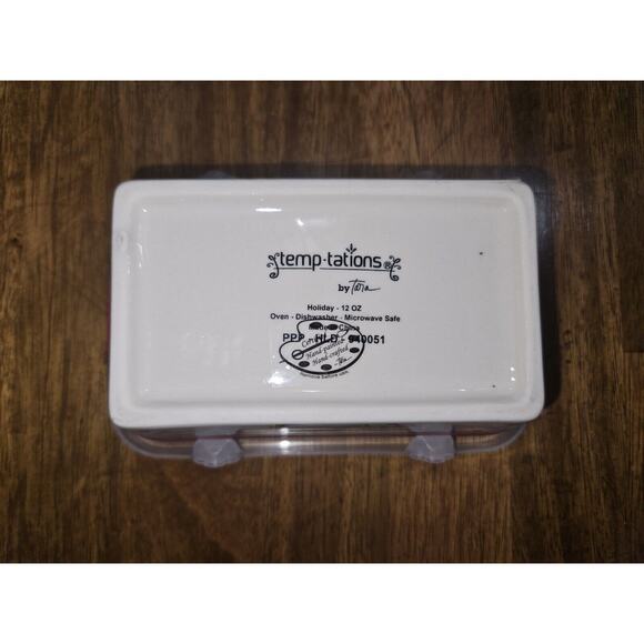 Temp-tations By Tara 12 Oz Mini Loaf Bakeware "Holiday" Stoneware. - Picture 5 of 5